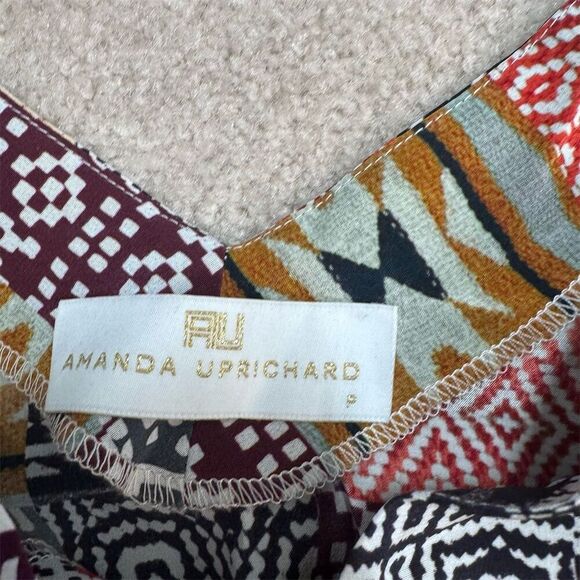 EUC Amanda Uprichard Silk Aztec Print Spaghetti Strap Dress w/ Pockets Size XS/P - Picture 5 of 6